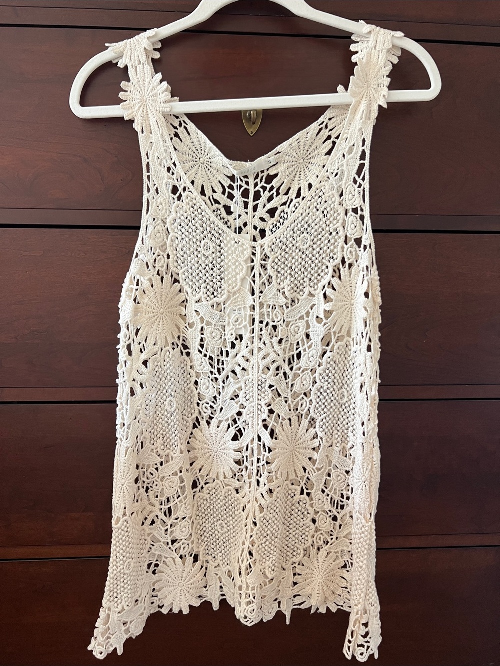 NWT Crochet Lace Tunic in Cream sz S